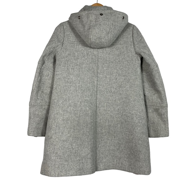 J. Crew Chateau Parka Italian Wool Stadium Cloth Coat B3901 Gray Nello Gori Sz 0 - Picture 3 of 9